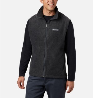 Grey Columbia Steens Mountain Fleece Men's Vest | 87620UOPV