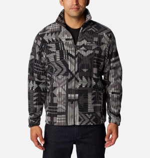 Grey Columbia Steens Mountain Printed Men's Fleece Jacket | 45913UDNJ