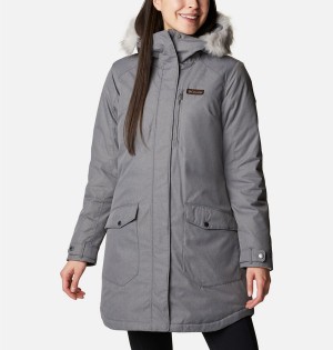 Grey Columbia Suttle Mountain Long Insulated Women's Coats | 51462OVQZ