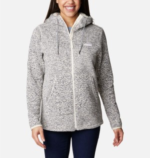 Grey Columbia Sweater Weather Sherpa Full Zip Hooded Women's Fleece Jacket | 68154MFCV