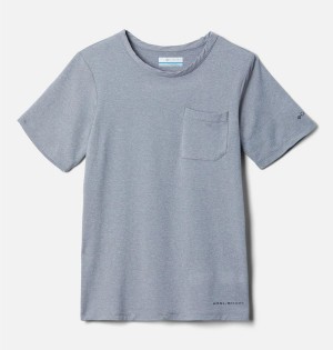 Grey Columbia Tech Trail Kids' T-Shirt | 61348JXCA