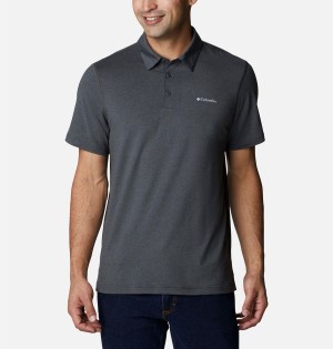 Grey Columbia Tech Trail Men's Polo Shirt | 85092BXVC