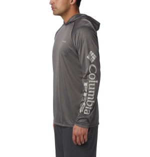 Grey Columbia Terminal Tackle Heather Men's Hoodie | 01537QKMS