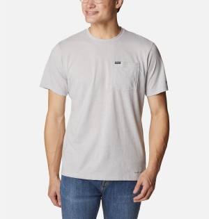 Grey Columbia Thistletown Hills Pocket Men's T-Shirt | 86519CHFK