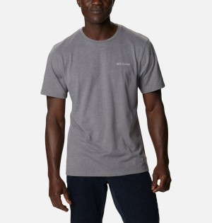 Grey Columbia Thistletown Hills Short Sleeve Men's T-Shirt | 93568TCJD