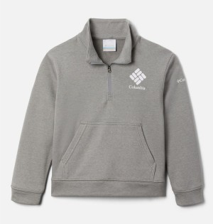 Grey Columbia Trek French Terry Half Zip Pullover Kids' Fleece | 57401XWVO