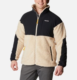 Khaki Columbia Ballistic Ridge Full Zip Men's Fleece Jacket | 61297KOBC