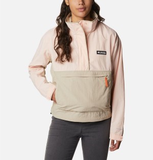 Khaki Columbia Deschutes Valley Wind Shell Jacket Women's Windbreaker | 83469MEDC