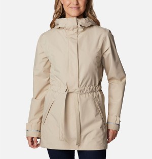 Khaki Columbia Here and There II Trench Women's Rain Jacket | 08152IUCY