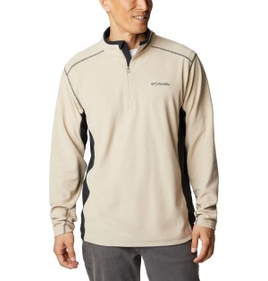 Khaki Columbia Klamath Range II Half Zip Fleece Men's Pullover | 62531TPKG