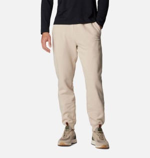 Khaki Columbia Marble Canyon Heavyweight Fleece Men's Pants | 61859ENTM