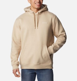 Khaki Columbia Marble Canyon Heavyweight Fleece Men's Hoodie | 36792AZKL