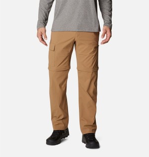 Khaki Columbia Newton Ridge II Convertible Men's Pants | 92738QAEJ