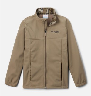 Khaki Columbia PHG Ascender Softshell Kids' Jacket | 84710TSNM