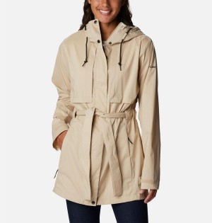 Khaki Columbia Pardon My Trench Women's Rain Jacket | 02183ODAZ