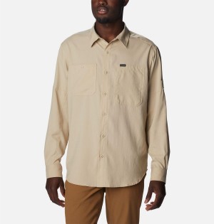 Khaki Columbia Silver Ridge Utility Lite Long Sleeve Men's Shirt | 21605ZLKU