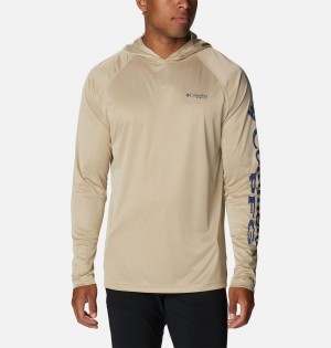 Khaki Columbia Terminal Tackle Heather Men's Hoodie | 23908XQRO