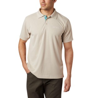 Khaki Columbia Utilizer Men's Polo Shirt | 19507WOVF