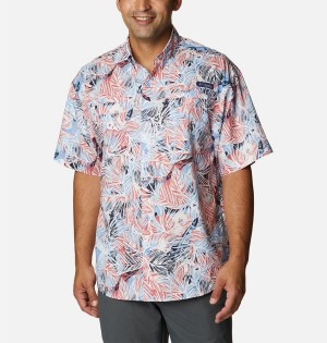 Multicolor Columbia PFG Super Tamiami Short Sleeve Men's Shirt | 69218ZSEC