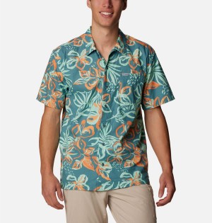 Multicolor Columbia PFG Trollers Best Short Sleeve Men's Shirt | 54397UJMQ