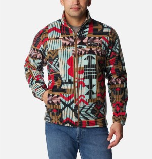 Multicolor Columbia Steens Mountain Printed Men's Fleece Jacket | 75324KGNJ