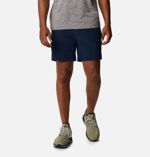 Navy Columbia Alpine Chill Zero Men's Shorts | 28715VDBQ