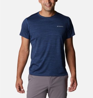 Navy Columbia Alpine Chill Zero Short Sleeve Crew Men's T-Shirt | 80316AYKH