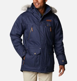 Navy Columbia Barlow Pass 550 TurboDown Men's Coats | 61548GAQX