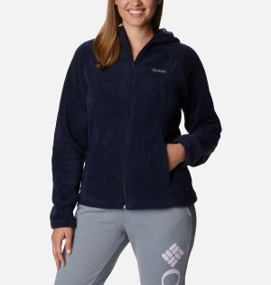 Navy Columbia Benton Springs Full Zip Hoodie Women's Fleece Jacket | 35612YFMJ