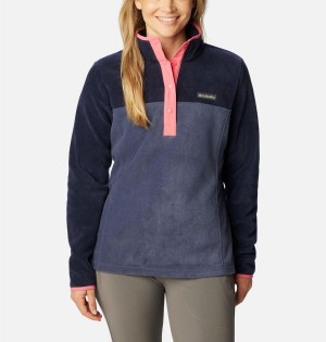 Navy Columbia Benton Springs Half Snap Fleece Women's Pullover | 10583YIKA