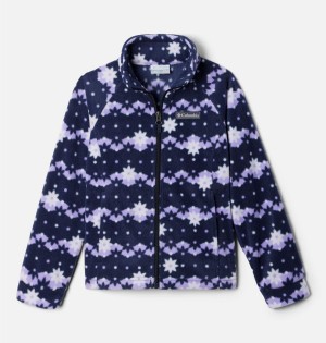 Navy Columbia Benton Springs II Printed Fleece Kids' Jacket | 60924QTAS