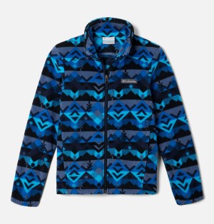 Navy Columbia Castle Dale Printed Full Zip Kids' Fleece | 01823WLSZ