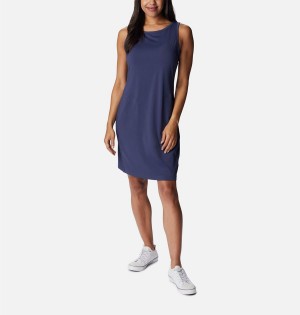 Navy Columbia Chill River Printed Women's Dress | 49087BMCN