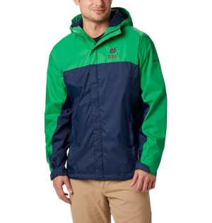 Navy Columbia Collegiate Glennaker Storm - Notre Dame Men's Rain Jacket | 82390GMLH