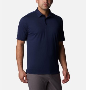 Navy Columbia Drive Golf Men's Polo Shirt | 96752QHDK