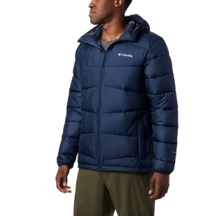 Navy Columbia Fivemile Butte Hooded Insulated Men's Puffer Jacket | 87021SGAU