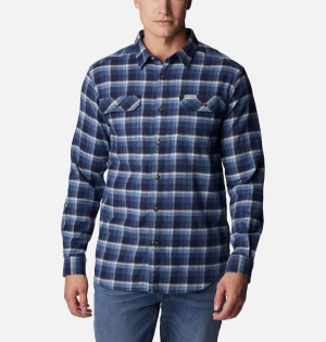 Navy Columbia Flare Gun Stretch Flannel Men's Shirt | 27910XOGY