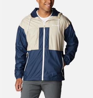 Navy Columbia Flash Challenger Lined Men's Windbreaker | 68734MXEL