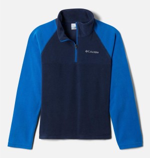 Navy Columbia Glacial Quarter Zip Pullover Kids' Fleece | 10269JRMA