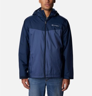 Navy Columbia Glennaker Sherpa Lined Men's Rain Jacket | 43279RBTC