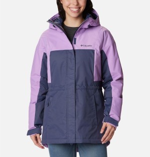 Navy Columbia Hikebound Long Insulated Women's Puffer Jacket | 52413EKJC