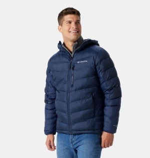 Navy Columbia Labyrinth Loop Omni Heat Infinity Hooded Insulated Men's Puffer Jacket | 28506IPHW