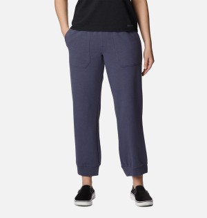 Navy Columbia Lodge French Terry Pull-On Women's Pants | 14879MJLO