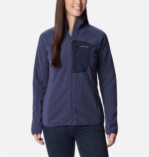 Navy Columbia Outdoor Tracks Full Zip Women's Fleece Jacket | 45326AKRY