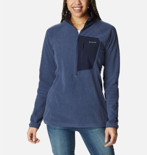 Navy Columbia Outdoor Tracks Half Zip Fleece Women's Pullover | 64951EGFN