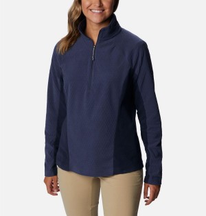 Navy Columbia Overlook Pass Half Zip Women's Pullover | 12375TEHM