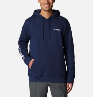 Navy Columbia PFG Sleeve II Graphic Men's Hoodie | 72903PZCT