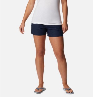 Navy Columbia PFG Sun Drifter Chino Women's Shorts | 16245THND