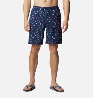 Navy Columbia PFG Super Slack Tide Hybrid Water Men's Shorts | 58460YETO