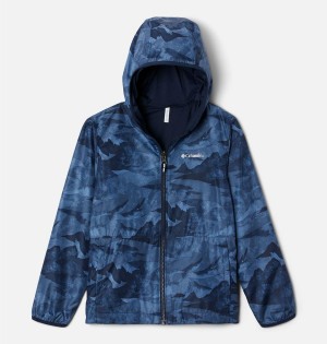 Navy Columbia Pixel Grabber Reversible Kids' Jacket | 24061XWBC